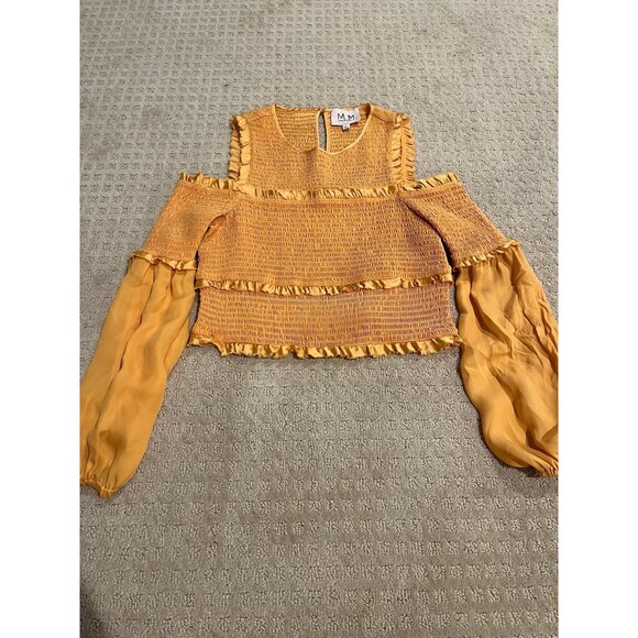 Cinq a Sept Pascal Cold Shoulder Silk Top Sienna size Small - Picture 2 of 11